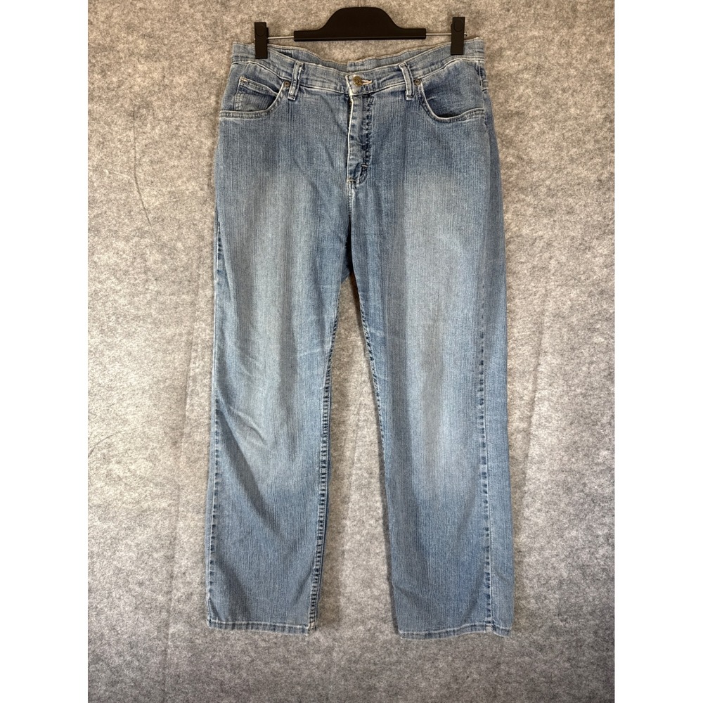 Riders by Lee Womens 14P Blue Straight Leg Jeans Stretch Denim Mid Rise 130M244